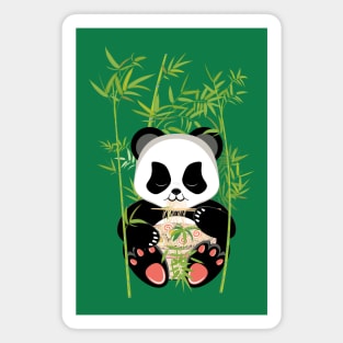 Panda eat ramen Magnet